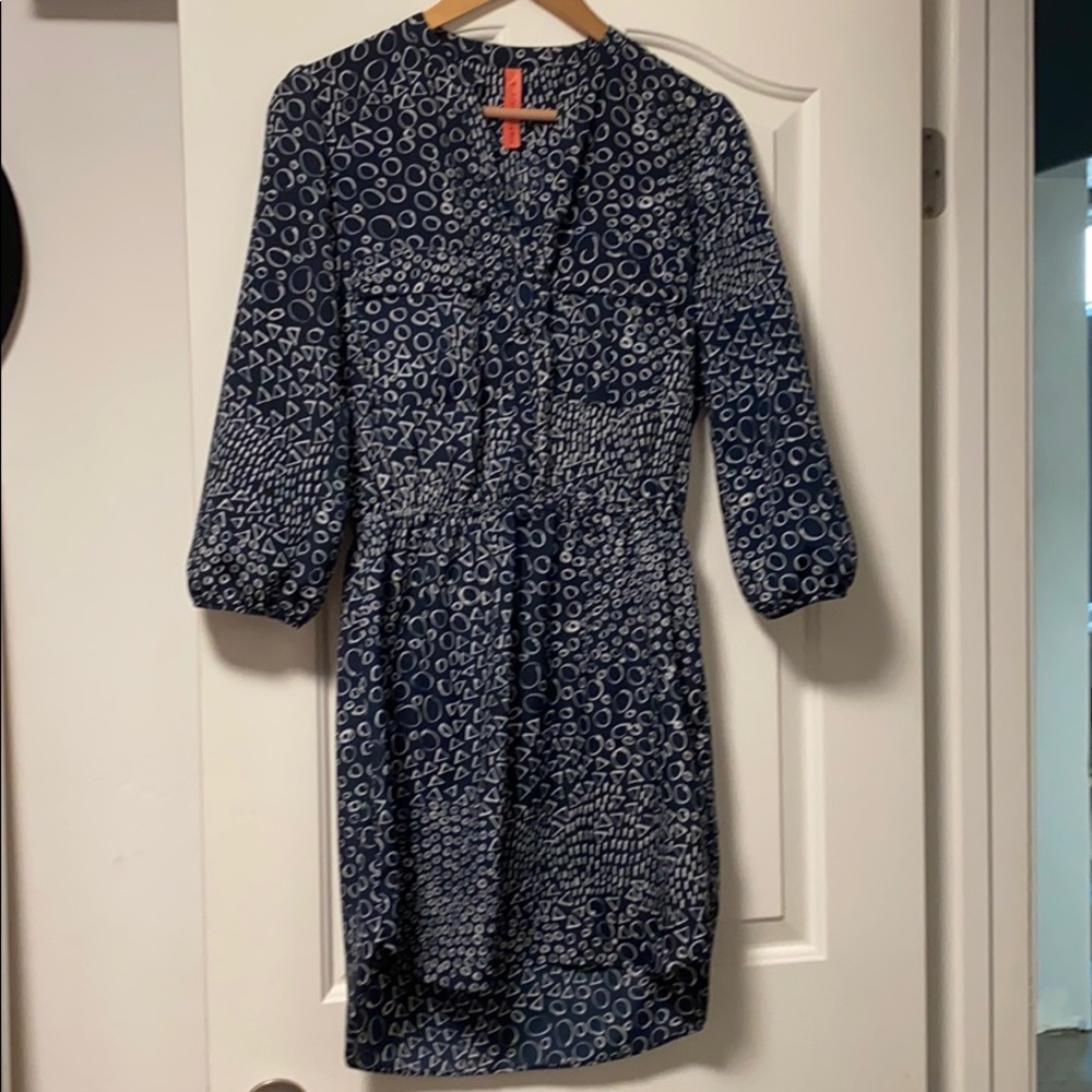 Navy with white detail shirt dress